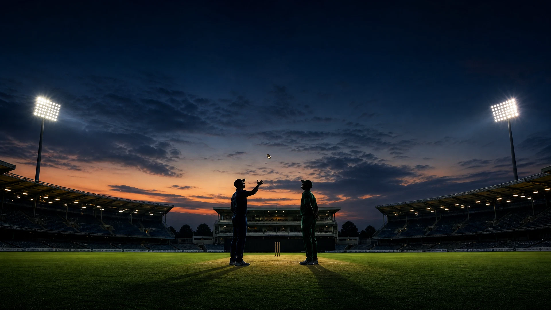 Balanced cricket toss scene for the Fair Play information guide