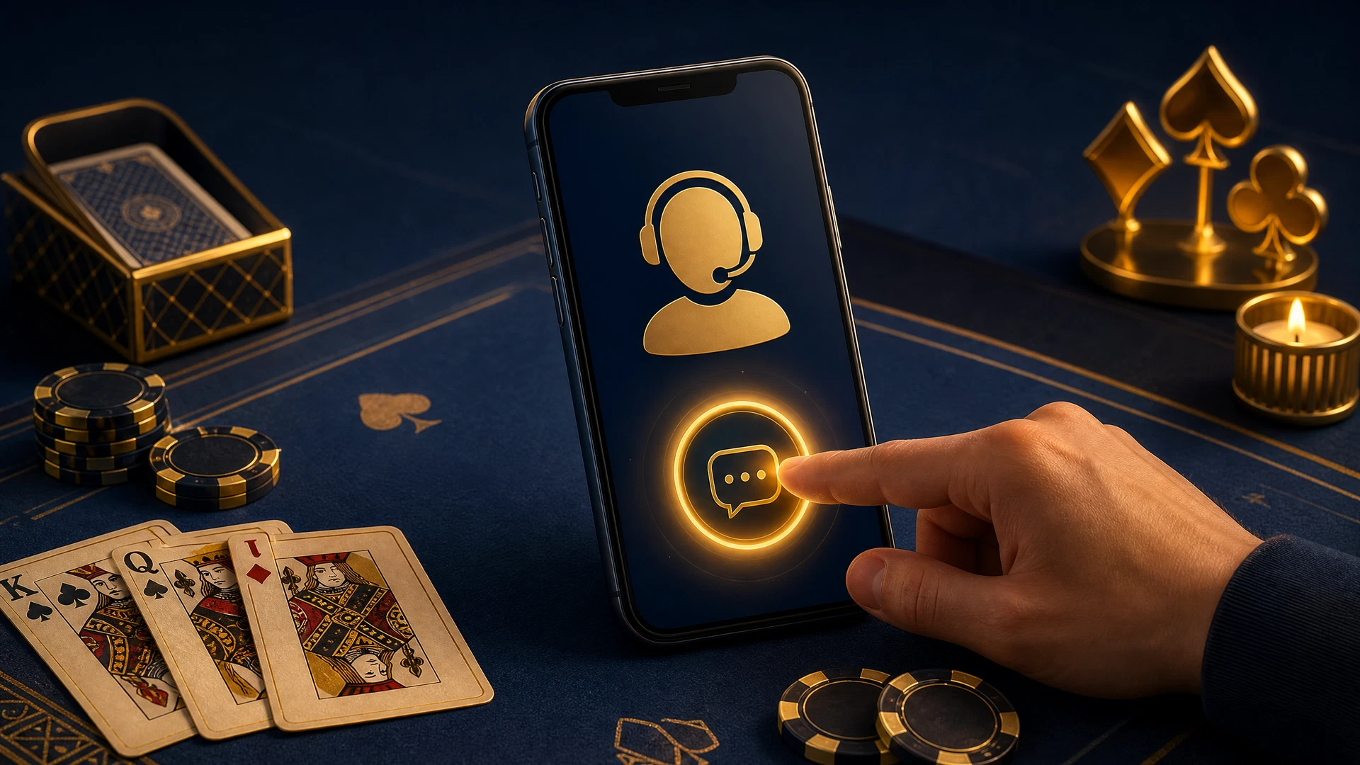 Phone and card table for FairPlay Andar Bahar support