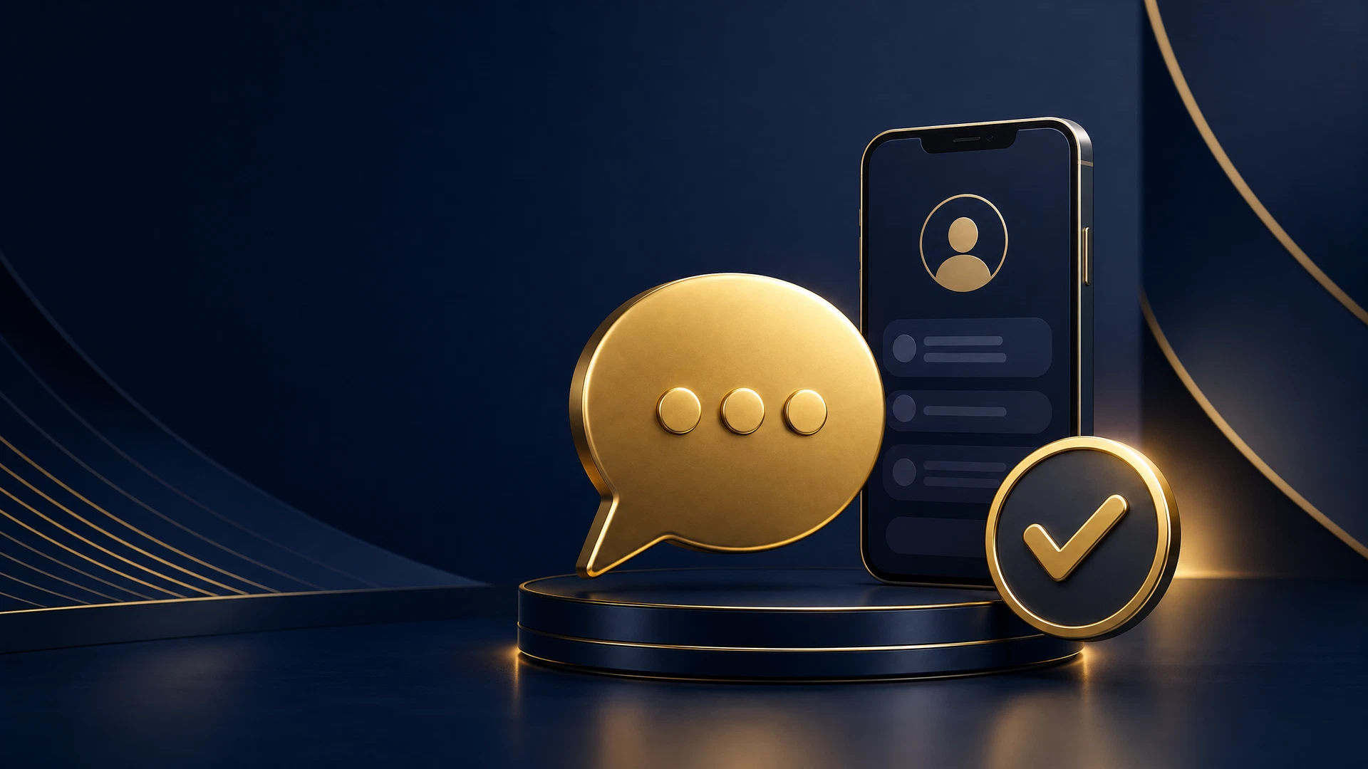 FairPlay Complaints Review hero scene with golden chat-bubble and smartphone