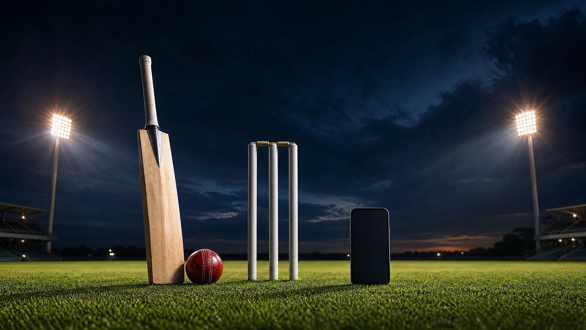 Cricket bat and phone for FairPlay Cricket information