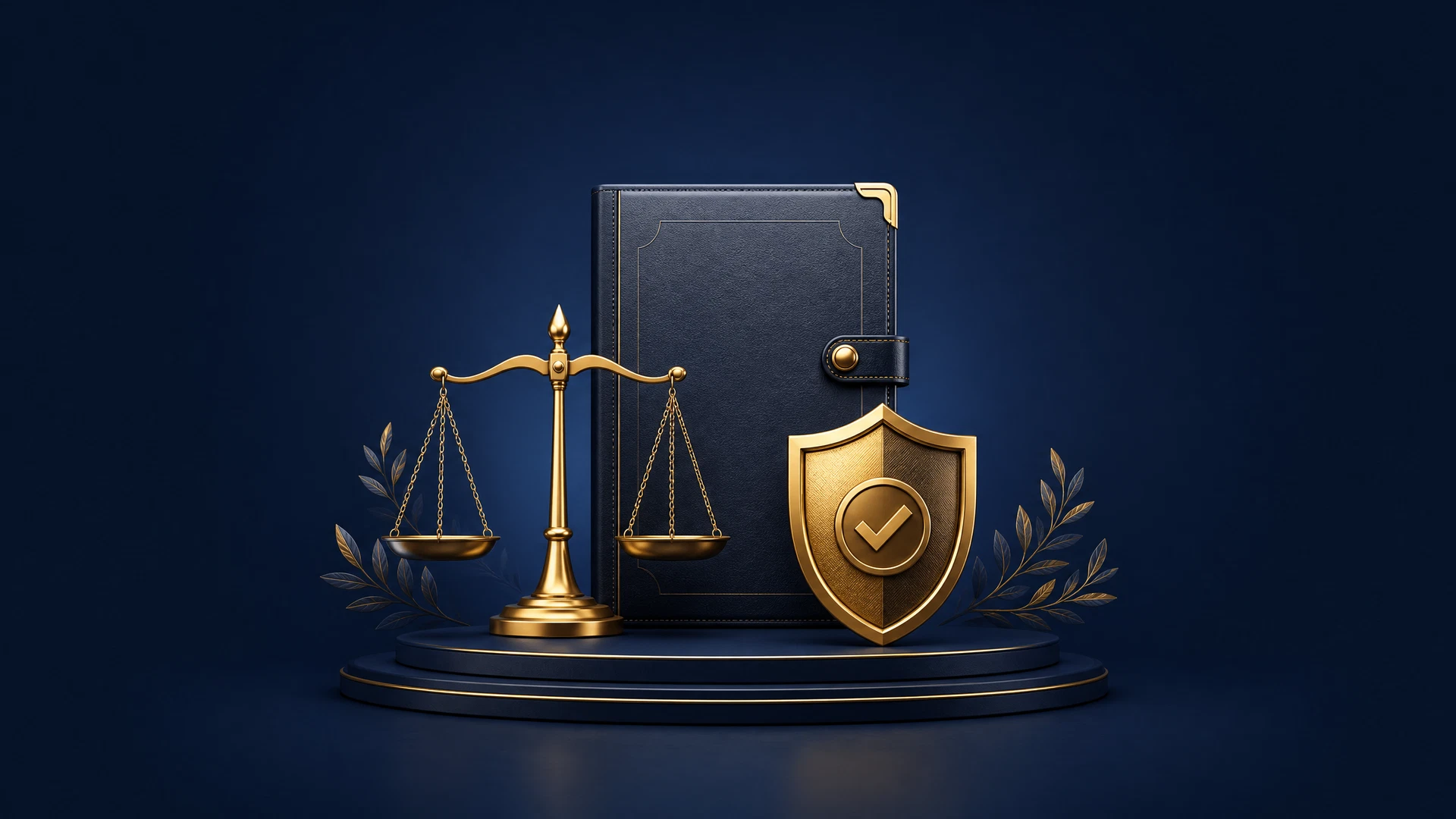 Gold shield and scales representing a careful official legal-information path