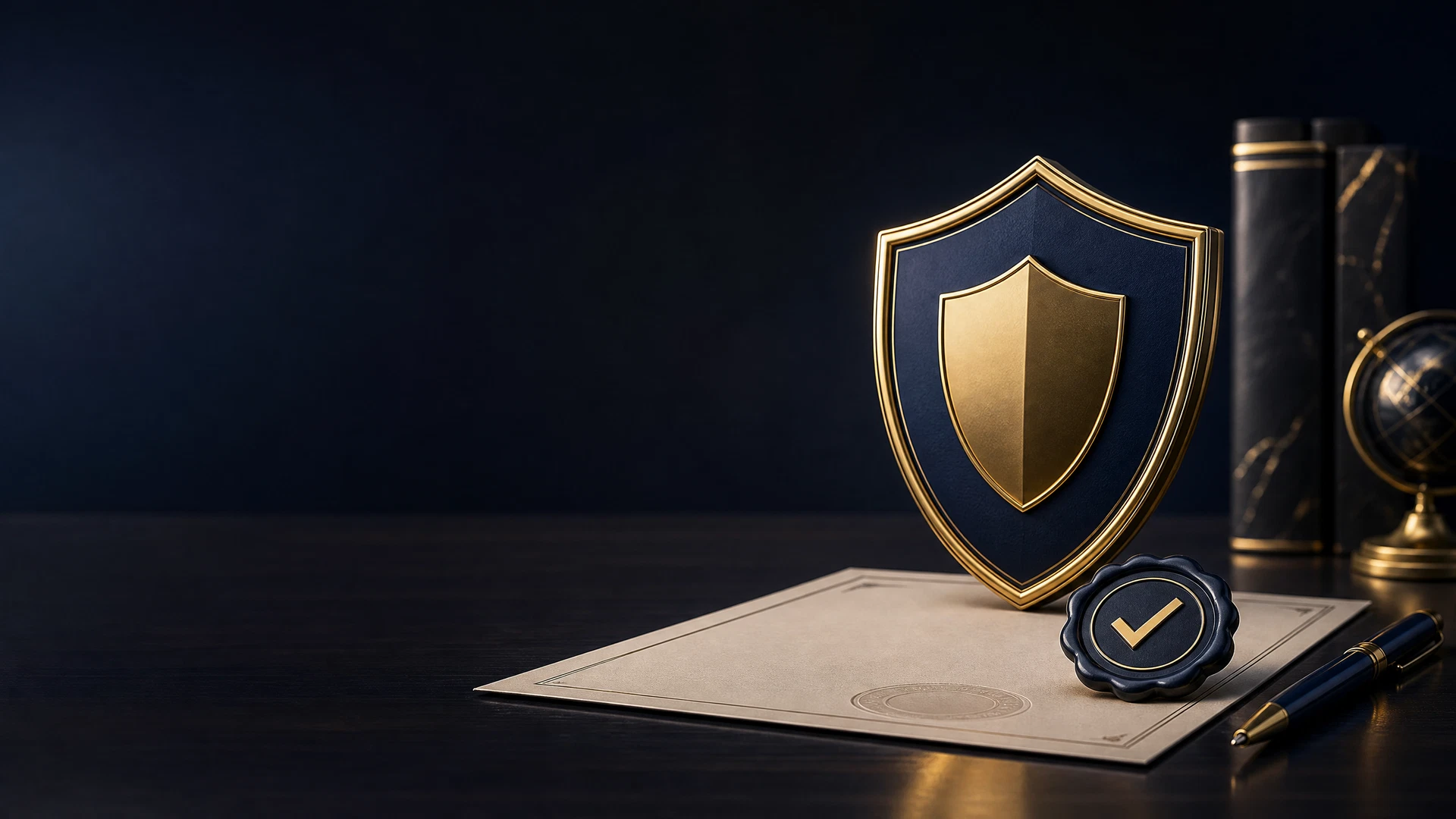 Gold shield and secure document representing FairPlay licence information