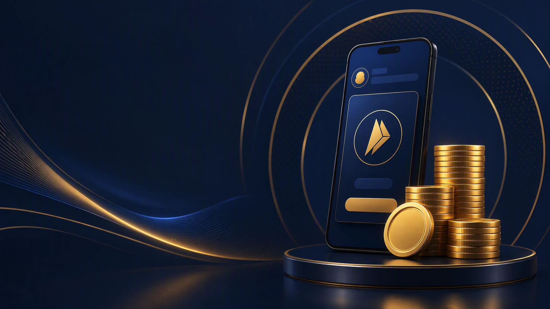 FairPlay Minimum Deposit Amount hero scene with golden coin stack and smartphone