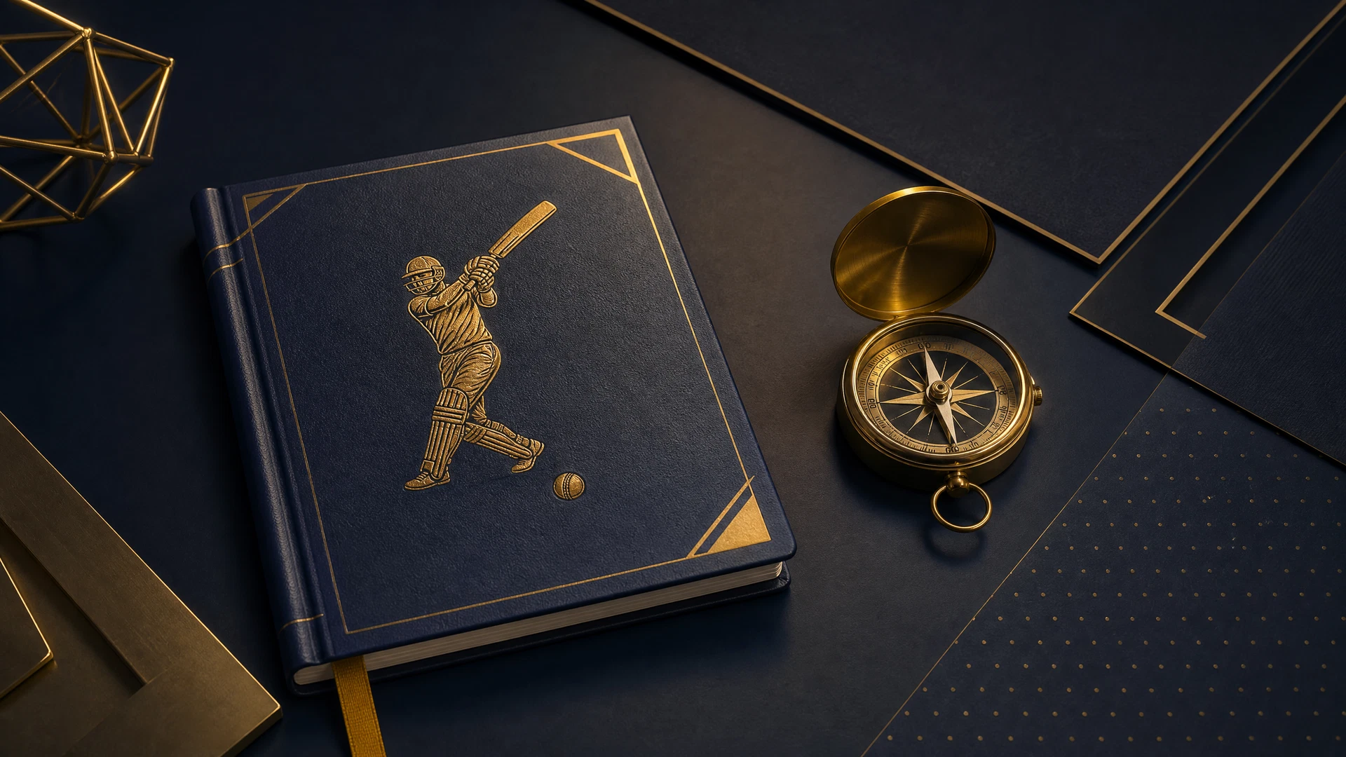 Cricket notebook and compass representing FairPlay official website information