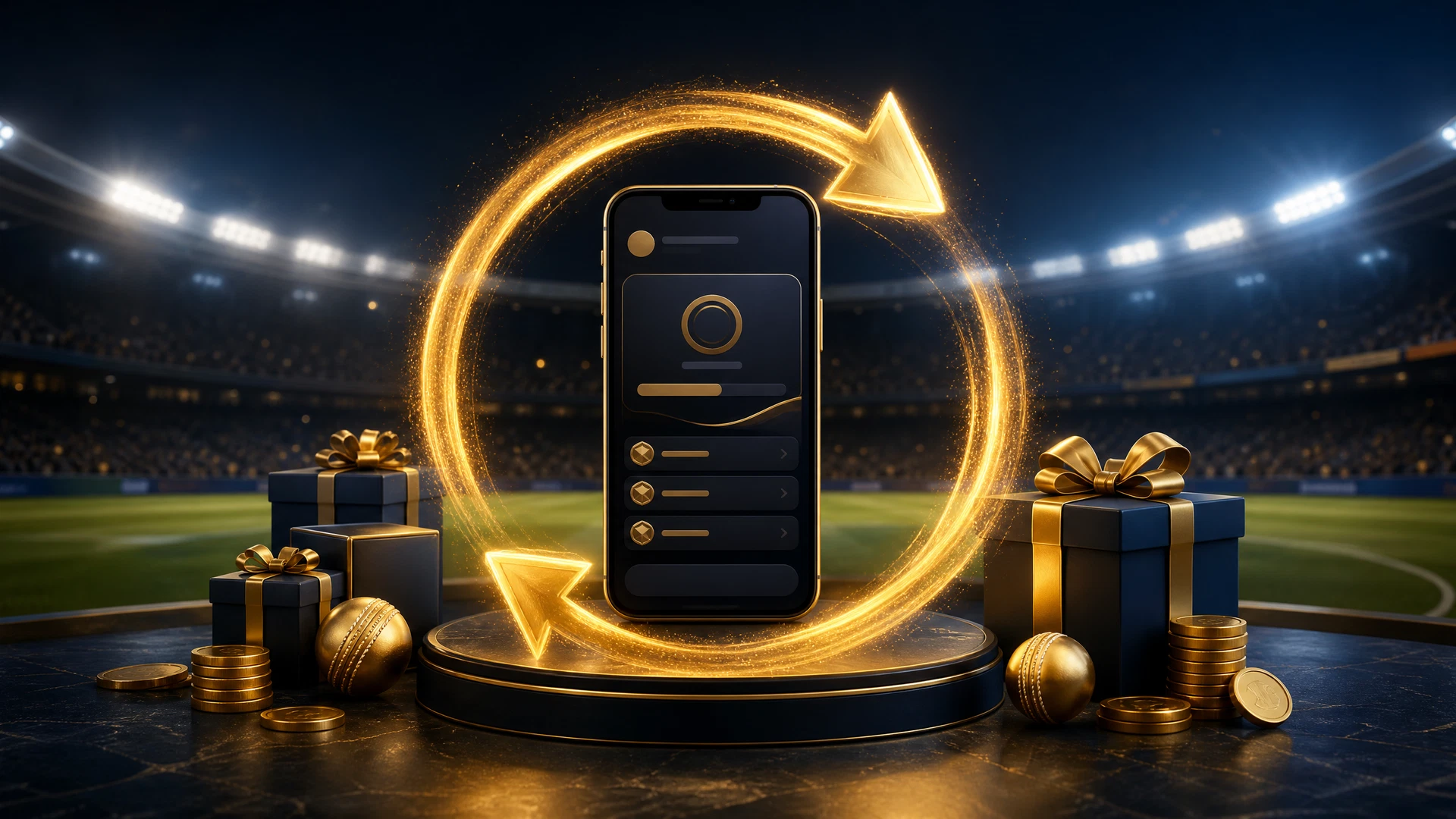 FairPlay Reload Bonus Offer hero scene with refresh arrow and smartphone