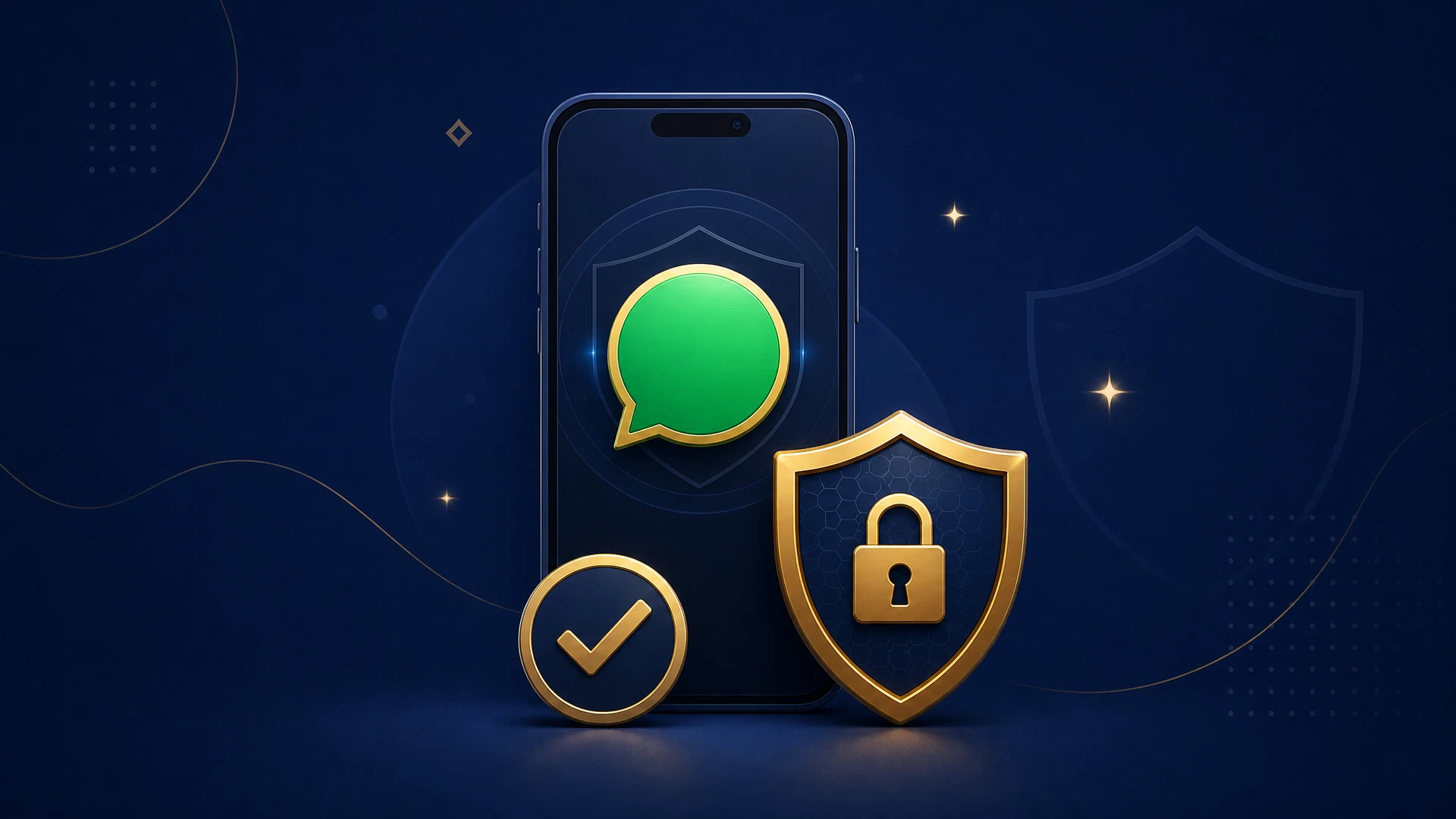 Unbranded phone, compass and shield representing a safe official support route