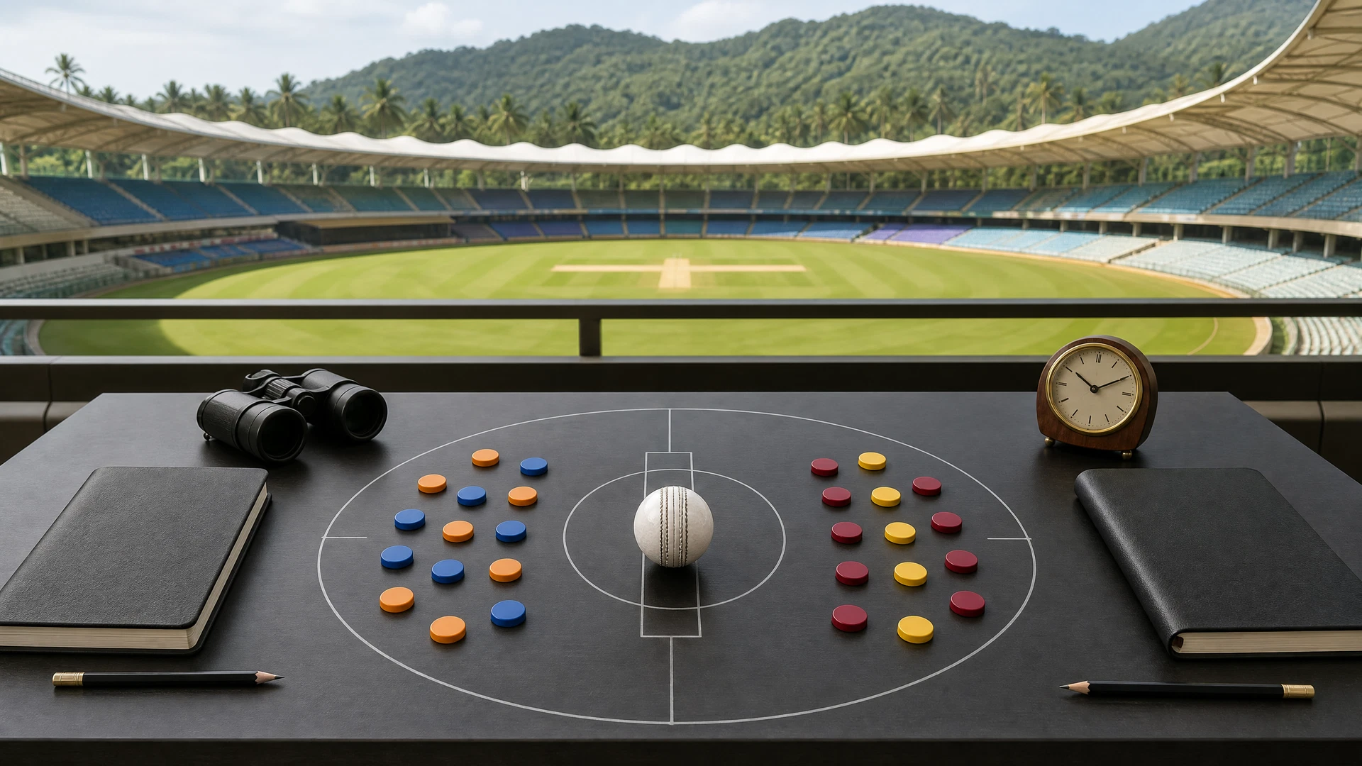 Neutral first ODI prediction research illustration for India versus West Indies at Greenfield International Stadium
