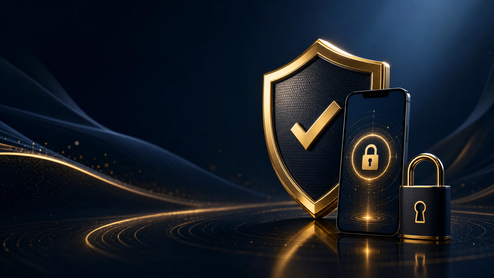 Is FairPlay Safe to Use hero scene with golden shield and smartphone
