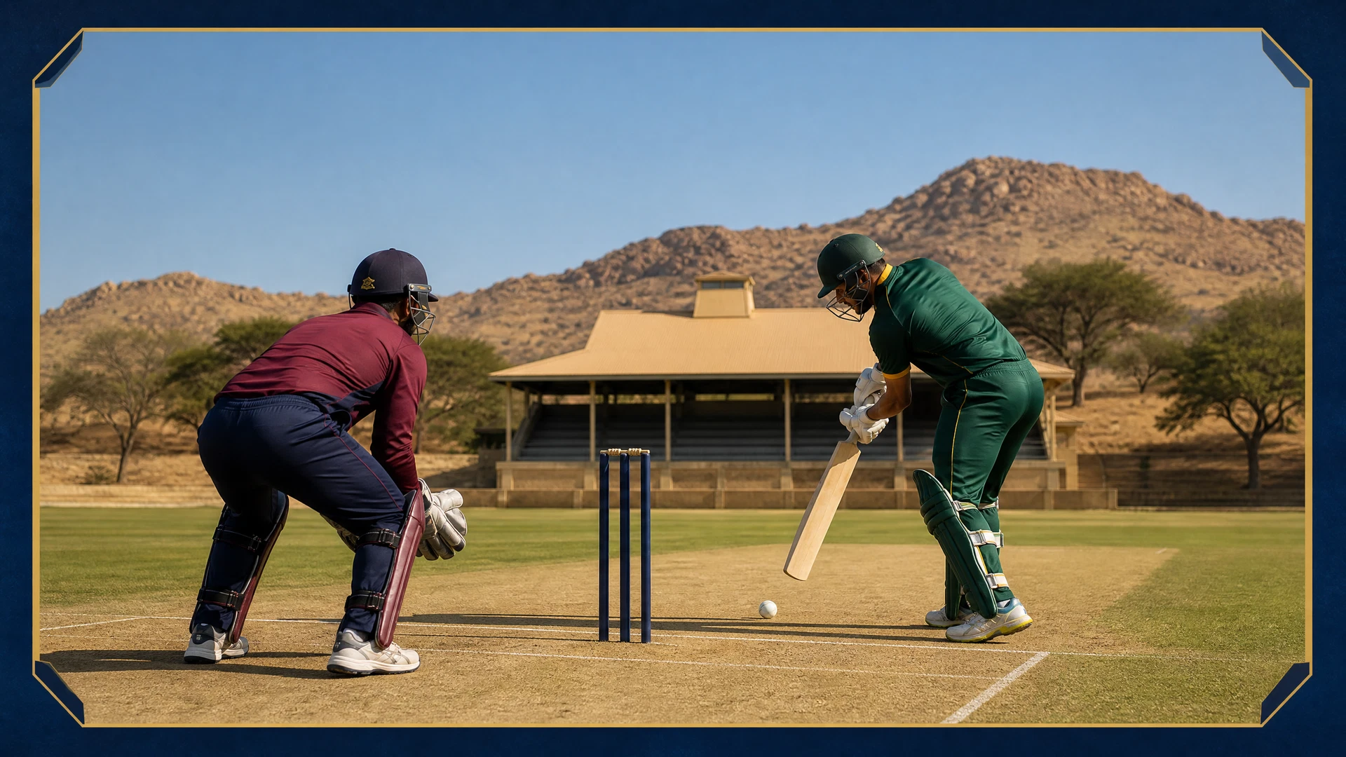 Original second ODI match illustration for Namibia versus South Africa in Windhoek