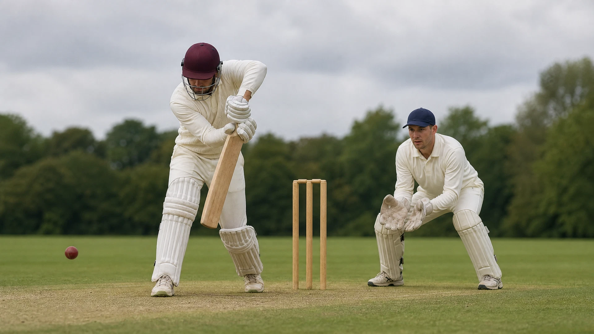 Original neutral county cricket match illustration for Surrey versus Glamorgan