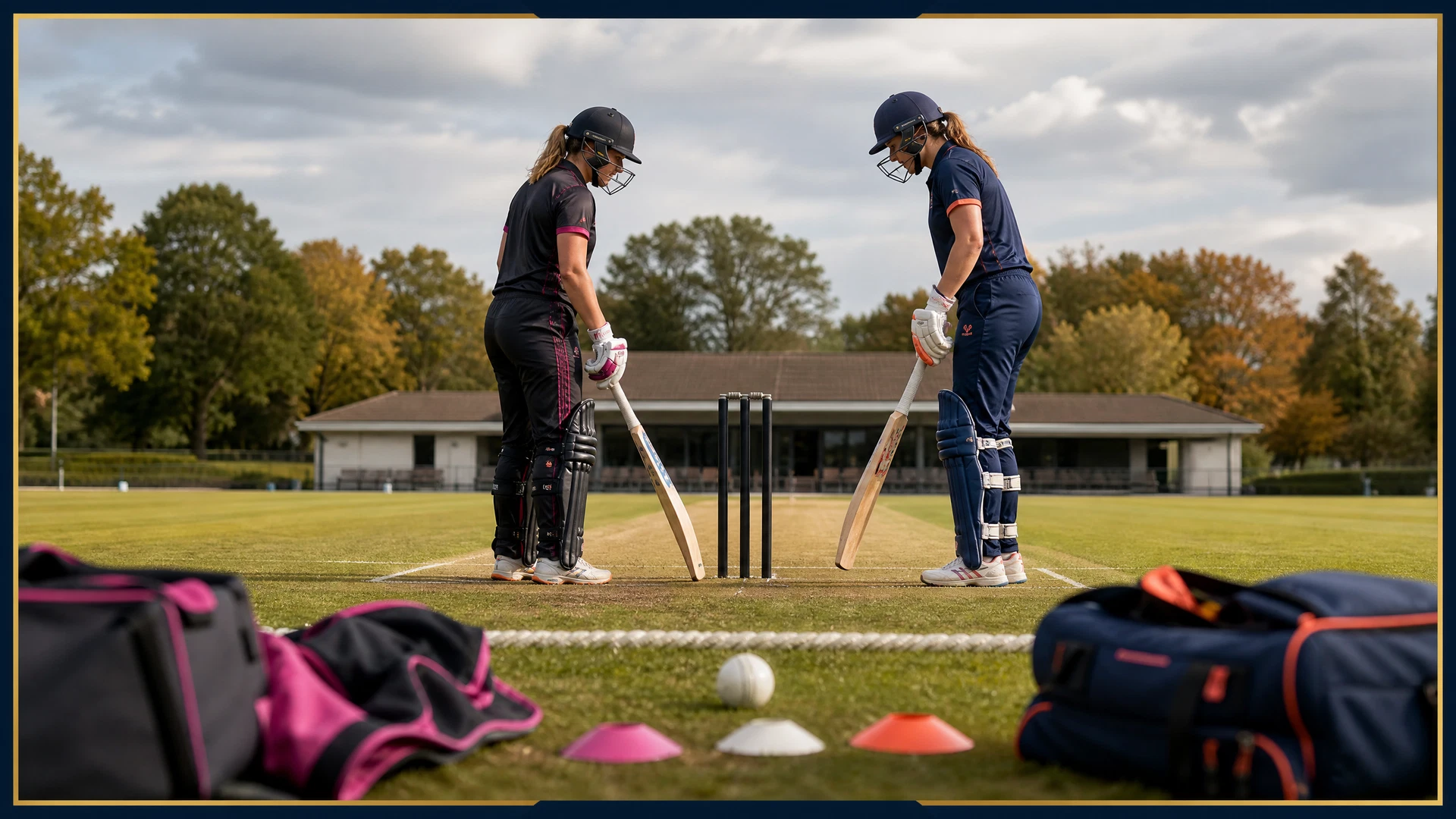 Original venue-neutral one-day cricket illustration for The Blaze Women versus Essex Women